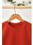 Kiremit Kız Çocuk Kısa Kollu Bisiklet Yaka Terletmez, Rahat Pamuklu Penye T-Shirt 3