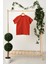 Kiremit Kız Çocuk Kısa Kollu Bisiklet Yaka Terletmez, Rahat Pamuklu Penye T-Shirt 4