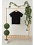 Siyah Kız Çocuk Kısa Kollu Bisiklet Yaka Terletmez, Rahat Pamuklu Penye T-Shirt 5