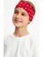 Kırmızı Puantiyeli-Beyaz Kız Pamuklu Penye T-Shirt Bandana 2^li Takım -Spor Rahat Best Of Koleksiyon 3 1