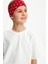Kırmızı Puantiyeli-Beyaz Kız Pamuklu Penye T-Shirt Bandana 2^li Takım -Spor Rahat Best Of Koleksiyon 3 4