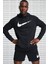 Therma Fit Pullover Hoodie Big Swoosh Kapüşonlu Termal Siyah Erkek Sweatshirt 1