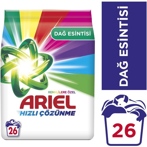 Ariel Dağ Esintisi Renklilere Özel 4 Kg Toz Çamaşır Deterjanı