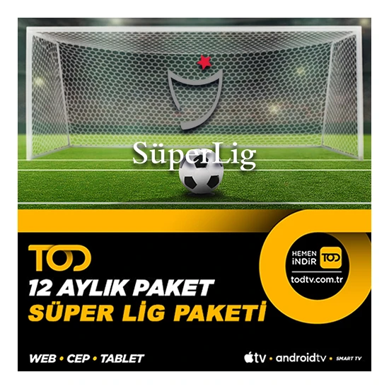 TOD 12 Aylık Süper Lig Paketi - (Web + Cep + Tablet + Smart TV)