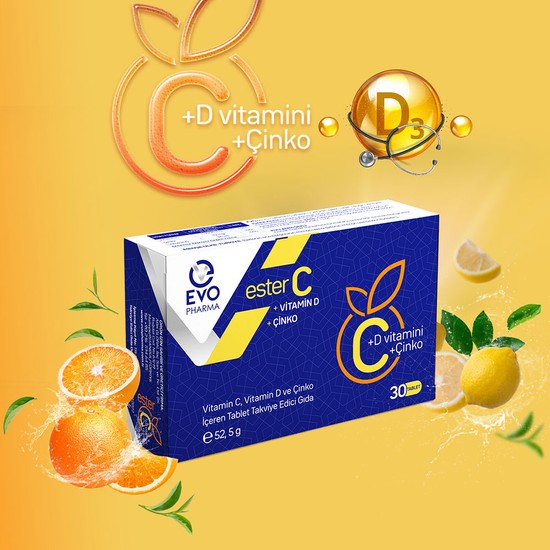 Evopharma Ester C Vitamin D Vitamin C ve Çinko Içeren Fiyatı