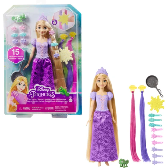 Disney Prenses Renk Değiştiren Sihirli Saçlı Rapunzel, 3 yaş ve üzeri, HLW18