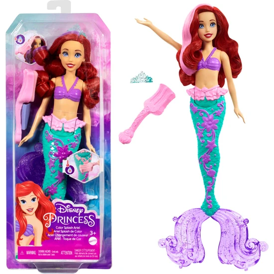 Disney Prenses Muhteşem Renk Değiştiren Saçlı Deniz Kızı Ariel, 3 yaş ve üzeri, HLW00