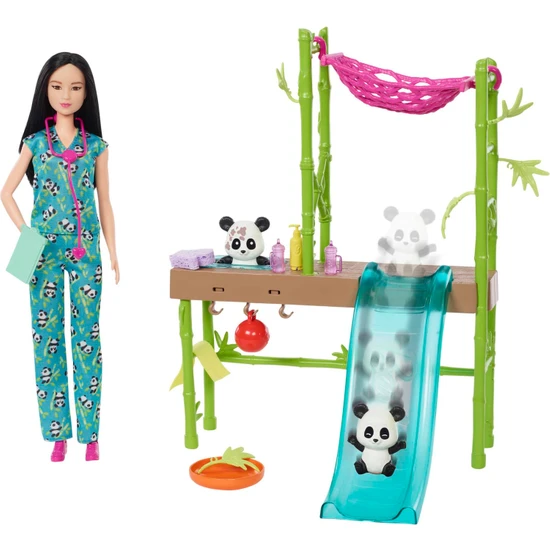 Barbie Panda Bakımı Oyun Seti, 3 yaş ve üzeri, HKT77