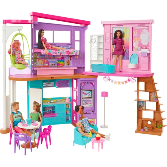 Barbie Tatil Evi (107 Cm), 30'Dan Fazla Parçasıyla 2 Katlı, 6 Odalı, Salıncaklı, 3 Yaş Ve Üzeri Hcd50