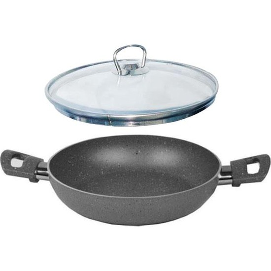 Mehtap Granit Sahan 24 cm Cam Kapaklı