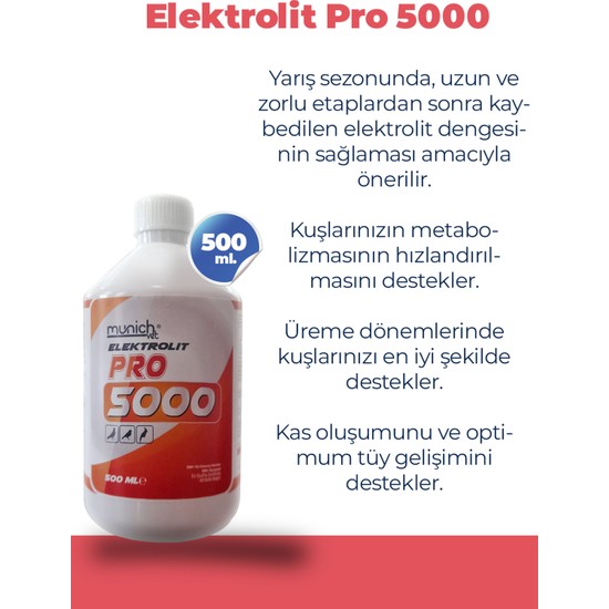 Munich Vet Elektrolit Pro 5000 500 Ml Fiyatı Taksit Seçenekleri