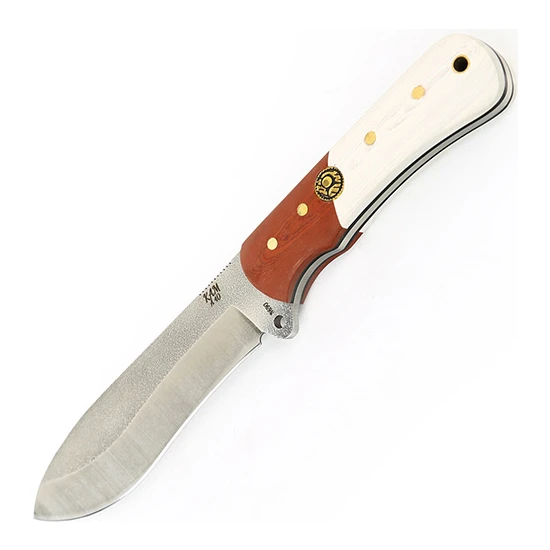 Kam Knife El Yapımı Kılıflı Fonksiyonel Sabit Bıçak - Böhler N690 Çelik - A40 N690 Kızıl Beyaz