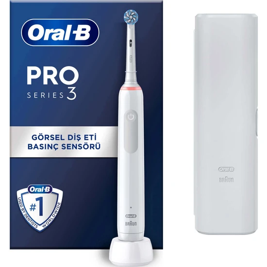 Oral-B Pro 3500 Şarj Edilebilir Diş Fırçası Beyaz + Başlık