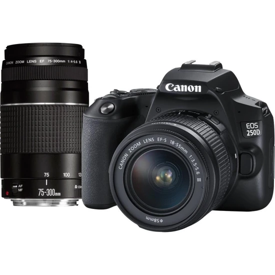 Canon Eos 250D 18-55MM Iıı + 75-300MM Dc Lens