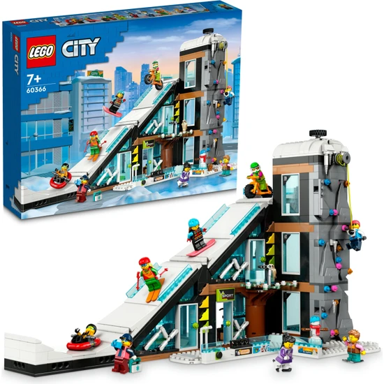 LEGO®  City Kayak ve Dağcılık Merkezi 60366 - 7 Yaş ve Üzeri Kayak Hayranı Çocuklar İçin  Yaratıcı Oyuncak Yapım Seti (1.054 Parça)