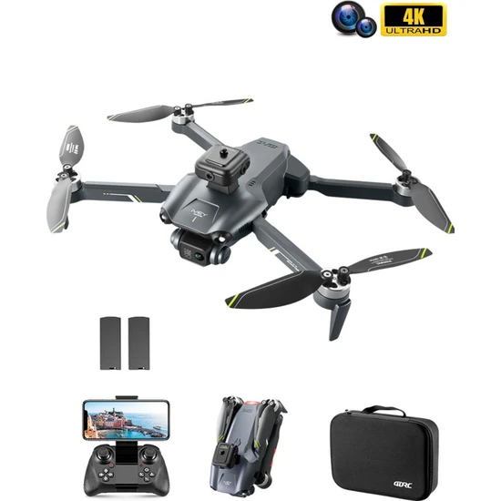4K Ultra Hd Çift Kameralı Taşıma Çantalı 2 Batarya Çarpma Engelleyici Gps Drone