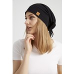 Butikgiz Kadın Siyah İp Özel Tasarım 4 Mevsim Şapka Bere Buff Ultra Yumuşak Penye