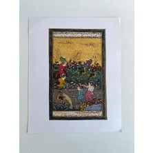 Hasyılmaz Avlanan Insanlar Temalı El Yapımı Minyatür Resim 28X17,5 cm
