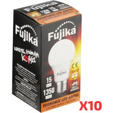 Fujika LED Ampul 15W - 105W Beyaz Işık E27 Duy LED Lamba 1350 Lümen ( 10 Adet )