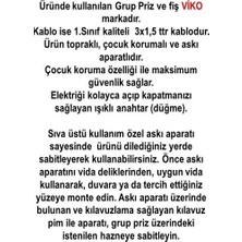 Viko Multi-Let 5'li Anahtarlı 20 Metre Topraklı Çocuk Korumalı Kablolu Grup Priz