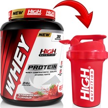 High Whey Protein 960 gr Çilek Aromalı Protein Tozu 24 Gram Protein 32 Servis Shaker Hediyeli