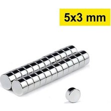 Yuvarlak Neodyum Mıknatıs Magnet - 5 mm Çap - 3 mm Kalınlık