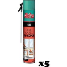 Akfix 600 Genel Amaçlı Pu Köpük 750 ml/600 Gr (5 Adet)