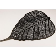 Siyah Metal Yaprak Duvar Süsü 80X50 cm Dekoratif Hediyelik Ev Yaşam