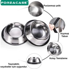 Forzacase 22 cm 500 ml Kedi Köpek Metal Mama ve Su Kabı - FC032