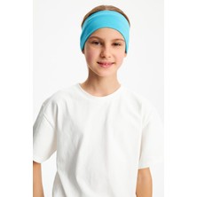 Babygiz Aqua-Beyaz Kız Pamuklu Penye T-Shirt Bandana 2^li Takım -Spor Rahat Best Of Koleksiyon 3