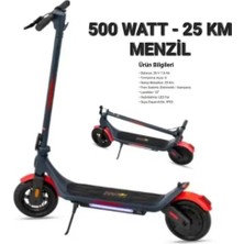 Kicks Kickscooter A6 Pro Redbull Arkadan Itişli 500 Watt 25 Km Elektr