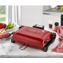 Taner Kebapçı Elektrikli Izgara Mangal Barbekü Çift Telli Büyük Boy Kırmızı