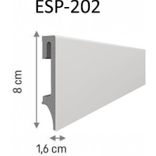 Vox Espumo Suya Dayanıklı Süpürgelik 8 cm - 2,40 Metre - Açık Gri - ESP202