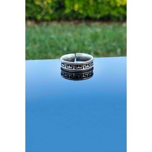 Trend Collection Gümüş Kaplama Alyans Labirent Desen Ayarlanabilir Yüzük