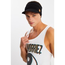 Butikgiz Siyah Erkek Uv Koruyuculu Pamuklu Penye Tenis Golf Stil Vizör Şapka Siperlik-Terletmez