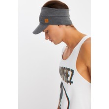 Butikgiz Füme Erkek Uv Koruyuculu Pamuklu Penye Tenis Golf Stil Vizör Şapka Siperlik-Terletmez