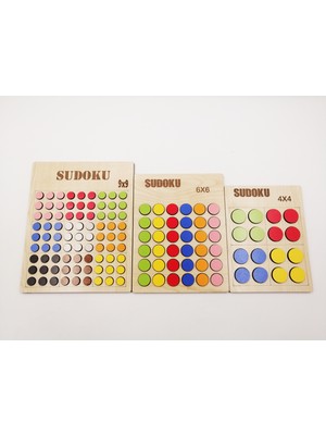Icons Montessori Ahşap Kolay- Orta-Zor Seviye Renkli Sudoku