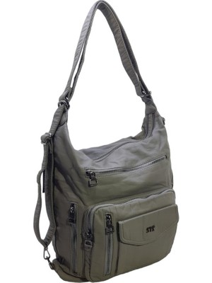 Baginn Y.S.Deri Kadın Sırt Çantası Fonksiyonel Kullanım Ister Omuz Ister Çapraz Askılı Postacı Çanta