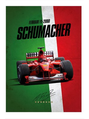 Karizma Tablo F1 Schumacher Modern Ahşap Tablo 35CM X50CM