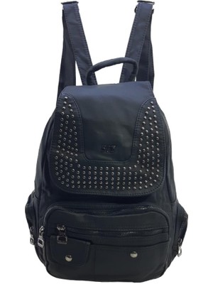 Baginn Yıkama S.Deri Kadın Sırt Çantası Troklu Model Çok Cepli Günlük Kullanım Için Ideal