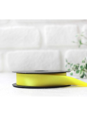 Neon sarı saten kurdele, 25 mm  10 metre