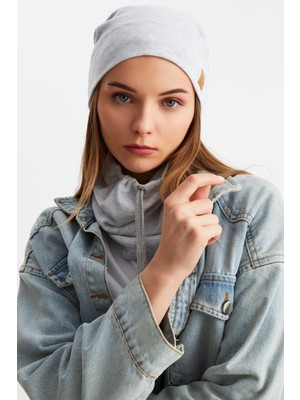 Butikgiz Melanj 3'ü Bir Arada Balıkçı Style Bere +İpli Bere + Boyunluk Hafif Pamuklu Kışlık Set