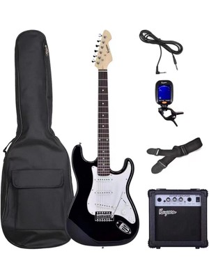 3M Music Elektro Gitar Sss Manyetik Elektro Gitar Seti Gitar+Amfi+Kılıf+Kablo+Askı Kayışı+Akort Cihazı+Pena