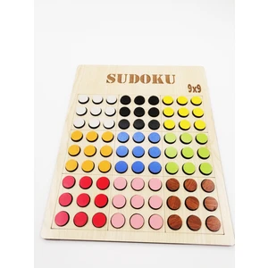 Montessori Ahşap Zor Seviye Renkli Sudoku 9 x 9
