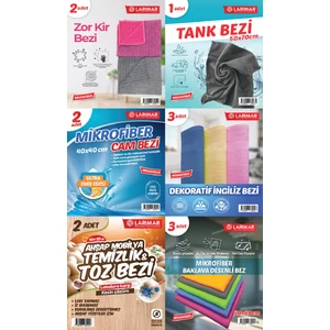 21 Adet Karma Mikrofiber Temizlik Bezleri Zor Kir, Ahşap, Cam, Yer ve Sihirli Bez Hepsi Tek Paket