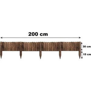 30X200 cm Bahçe Bordür Çiti, Çim Çiçek Bahçesi Ahşap Çiti, Peyzaj Yolu Bordür Çiti