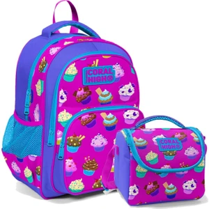 Coral High Kız Çocuk Cupcake Ilkokul Sırt Çantası ve Beslenme Çantası