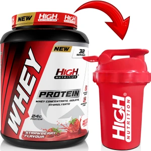 Whey Protein 960 gr Çilek Aromalı Protein Tozu 24 Gram Protein 32 Servis Shaker Hediyeli