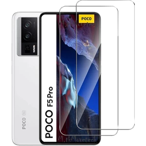 M.TK Moveteck Xiaomi Poco F5 Pro Uyumlu Ekran Koruyucu Cam 9h Temperli Şeffaf Cam Passifik Zırh Tank Cam