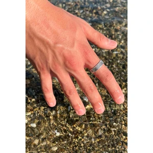 Trend Collection Gümüş Kaplama Alyans Piramit Model Ayarlanabilir Erkek Yüzük